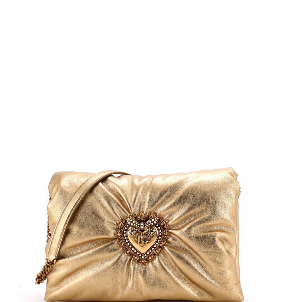 Dolce & Gabbana Medium Devotion Soft Flap Shoulder Bag Leather